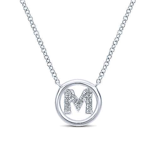 Gabriel 14k 0.07 Carat Diamond Initial Pendant, Available in White, Rose and Yellow Gold
