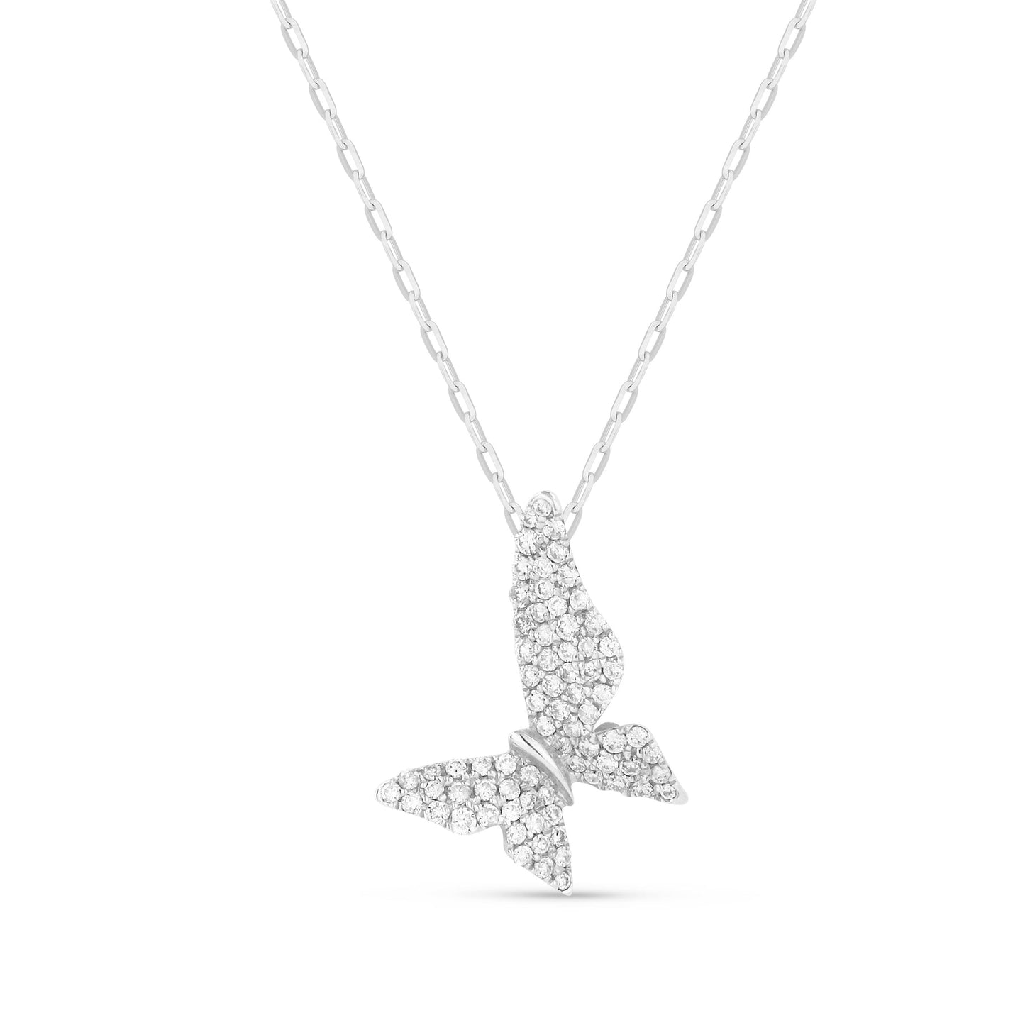 14k 0.26 Carat Diamond Butterfly Pendant, Available in White, Rose and Yellow Gold