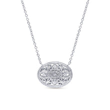 Load image into Gallery viewer, Gabriel Sterling Silver 0.14 Ct Diamond Oval Cluster Pendant
