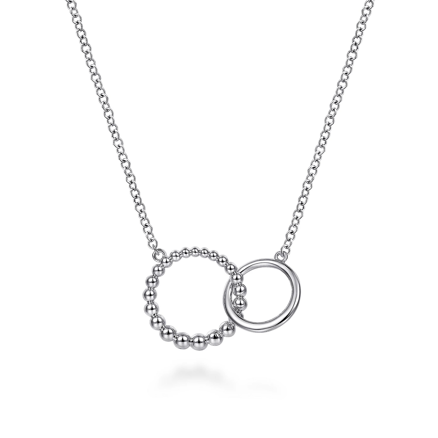 Gabriel Sterling Silver Bujukan Double Circle Necklace