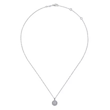 Load image into Gallery viewer, Gabriel Sterling Silver White Sapphire Pavé Round Pendant Necklace
