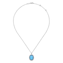 Load image into Gallery viewer, Gabriel Sterling Silver Rock Crystal and Turquoise Pendant Necklace
