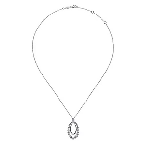 Gabriel Sterling Silver 0.09Ct White Sapphire Pendant Necklace