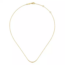 Load image into Gallery viewer, Gabriel 14k Yellow Gold Graduating Bujukan Bead Curved Bar Necklace
