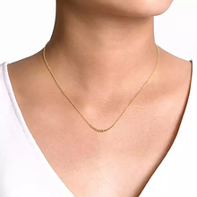 Load image into Gallery viewer, Gabriel 14k Yellow Gold Graduating Bujukan Bead Curved Bar Necklace
