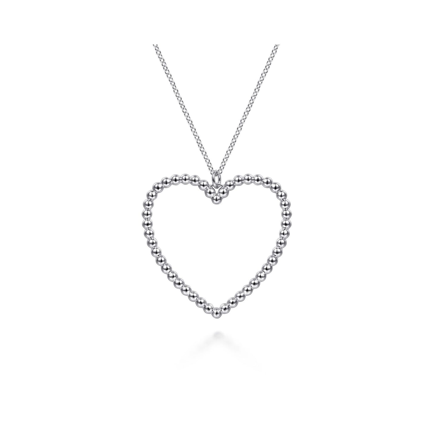 Gabriel Sterling Silver Bujukan Beaded Heart Necklace