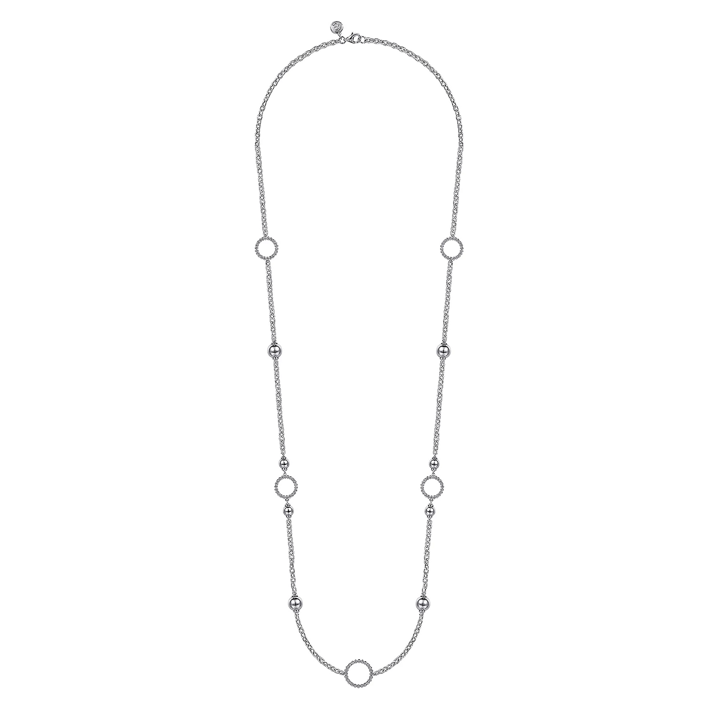 Gabriel Sterling Silver Round Beads Bujukan Necklace 32 Inch
