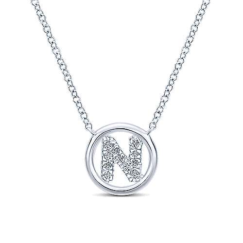 Gabriel 14k 0.07 Carat Diamond Initial Pendant, Available in White, Rose and Yellow Gold