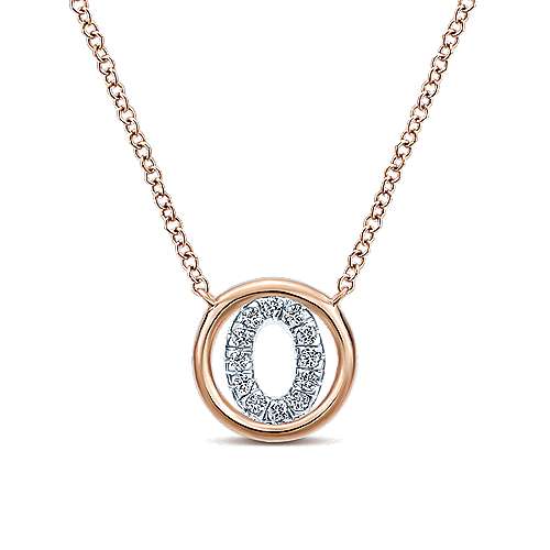 Gabriel 14k 0.07 Carat Diamond Initial Pendant, Available in White, Rose and Yellow Gold
