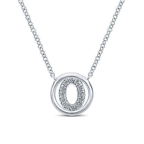 Gabriel 14k 0.07 Carat Diamond Initial Pendant, Available in White, Rose and Yellow Gold