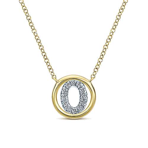 Gabriel 14k 0.07 Carat Diamond Initial Pendant, Available in White, Rose and Yellow Gold