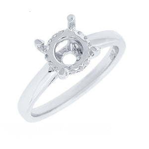14k White Gold 0.07Ct Diamond Engagement Ring Mounting