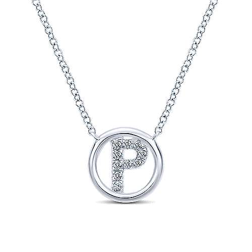 Gabriel 14k 0.07 Carat Diamond Initial Pendant, Available in White, Rose and Yellow Gold