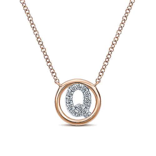 Gabriel 14k 0.07 Carat Diamond Initial Pendant, Available in White, Rose and Yellow Gold
