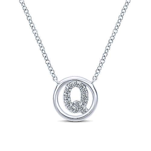 Gabriel 14k 0.07 Carat Diamond Initial Pendant, Available in White, Rose and Yellow Gold