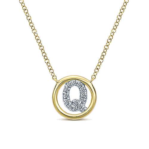 Gabriel 14k 0.07 Carat Diamond Initial Pendant, Available in White, Rose and Yellow Gold