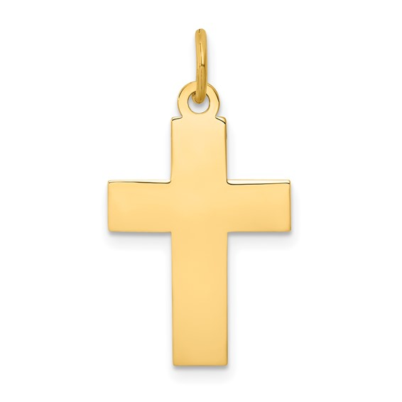 14k Yellow Gold 29.0 X 15.0 MM Polished Cross Charm