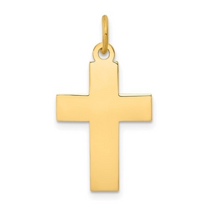 14k Yellow Gold 29.0 X 15.0 MM Polished Cross Charm