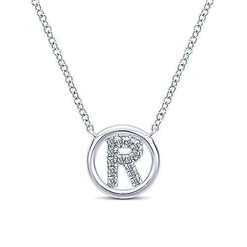 Gabriel 14k 0.07 Carat Diamond Initial Pendant, Available in White, Rose and Yellow Gold