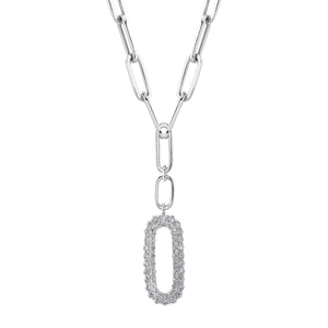 14k Gold 0.92Ct Diamond Paperclip Necklace, Available in White, Rose and Yellow Gold