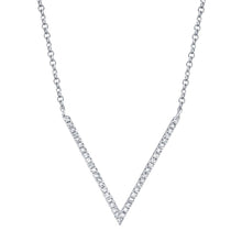 Load image into Gallery viewer, 14K Gold 0.12Ct Diamond V Necklace, Available in White, Rose and Yellow Gold
