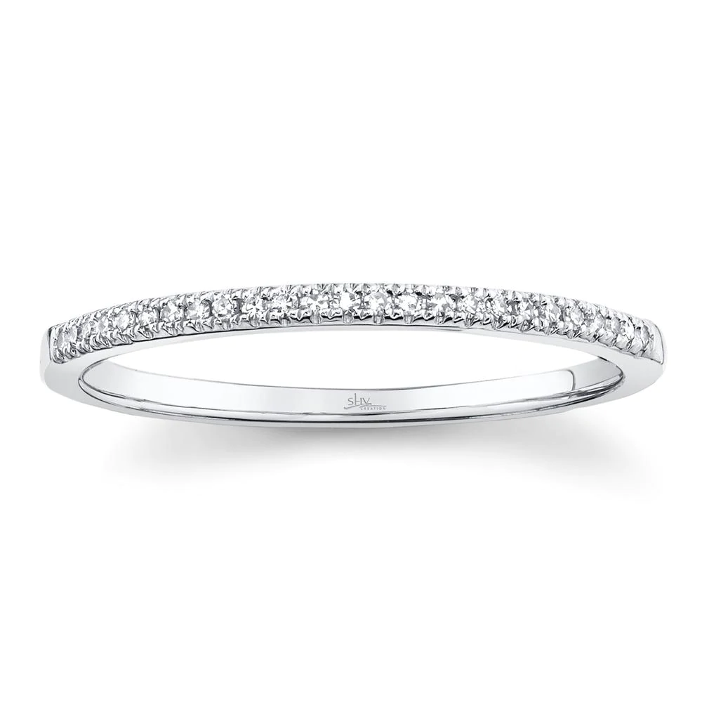 14k Rose Gold 0.08 Carat Diamond Band.