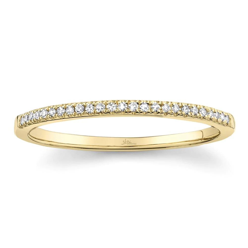 14k Rose Gold 0.08 Carat Diamond Band.