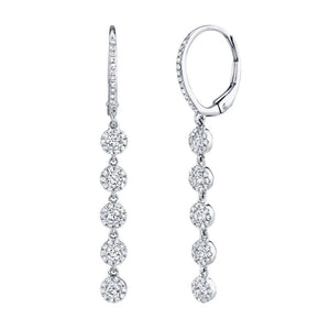 14k Gold 1.00 Carat Diamond Drop Earrings, Available in White, Rose and Yellow Gold