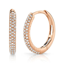 Load image into Gallery viewer, 14k Gold 0.21 Carat Diamond Pave Earrings, Available in White, Rose and Yellow Gold.
