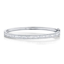 Load image into Gallery viewer, 14k Baguette and Round 1.75 ct Diamond Bangle, Available in White, Rose and Yellow Gold
