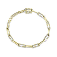 Load image into Gallery viewer, 14k 0.74 Ct Diamond Paper Clip Bracelet, Available in White, Rose, Yellow and Multi Tone  Gold
