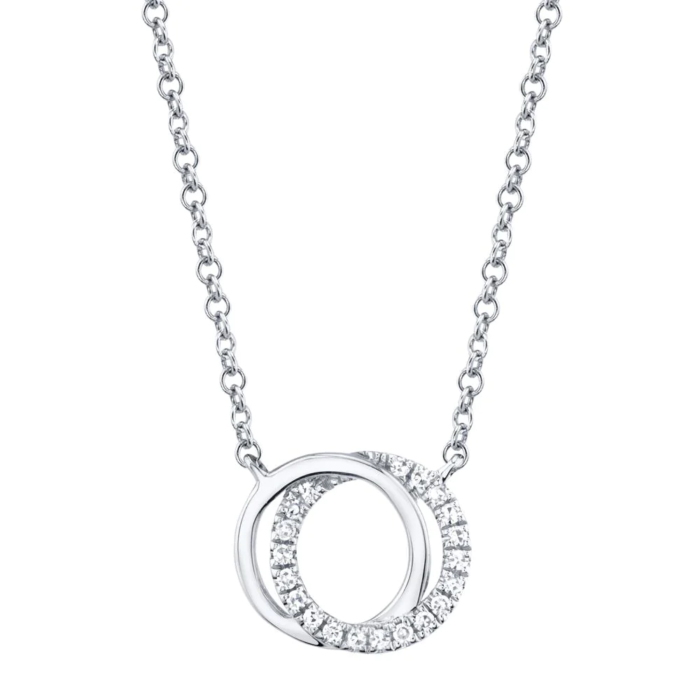 14k Gold 0.07Ct Diamond Love Knot Necklace, Available in White, Rose and Yellow Gold