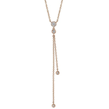 Load image into Gallery viewer, 14k Gold 0.13Ct Diamond Lariat Necklace, Available in White, Rose and Yellow Gold

