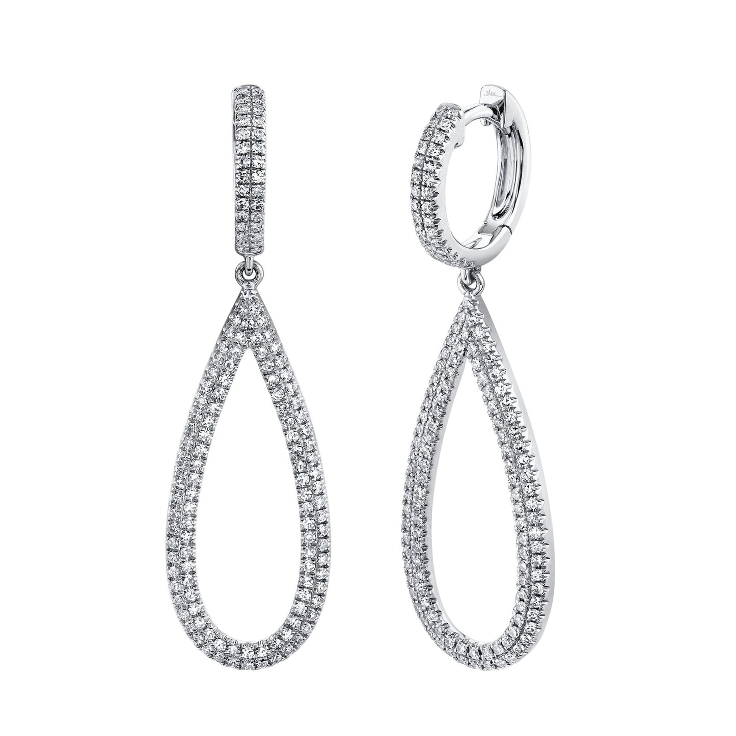 14k 0.60Ct Diamond Pear Shaped Drop Earring, Available in White, Rose and Yellow Gold