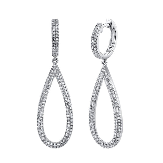 14k 0.60Ct Diamond Pear Shaped Drop Earring, Available in White, Rose and Yellow Gold