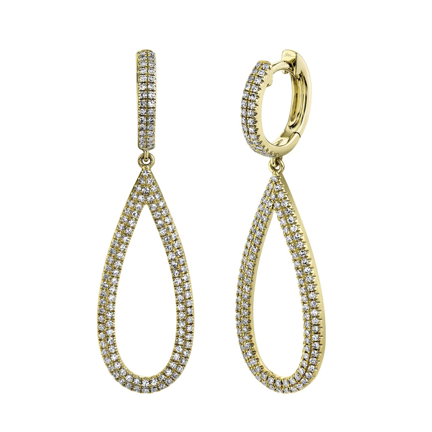 14k 0.60Ct Diamond Pear Shaped Drop Earring, Available in White, Rose and Yellow Gold