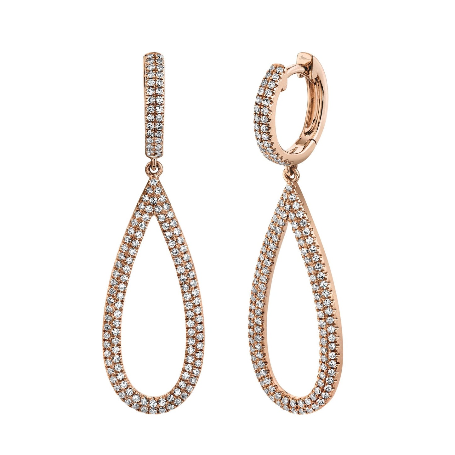 14k 0.60Ct Diamond Pear Shaped Drop Earring, Available in White, Rose and Yellow Gold