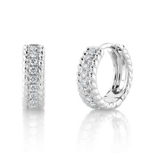 Load image into Gallery viewer, 14k Gold 0.18Ct Diamond Huggie Earring, Available in White, Rose and Yellow Gold
