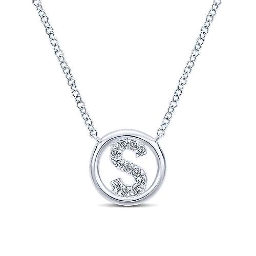 Gabriel 14k 0.07 Carat Diamond Initial Pendant, Available in White, Rose and Yellow Gold