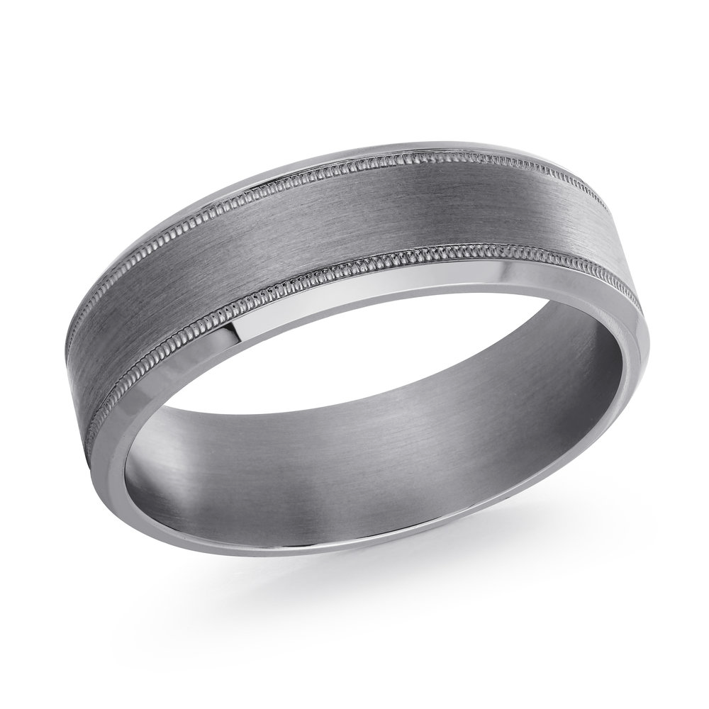 7MM Grey Tantalum Men's Ring, Size 10.0