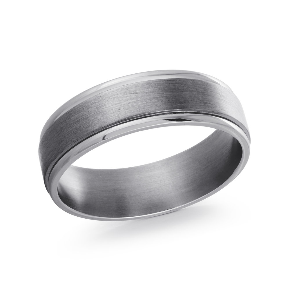 8MM Grey Tantalum Men's Ring, Size 10.0