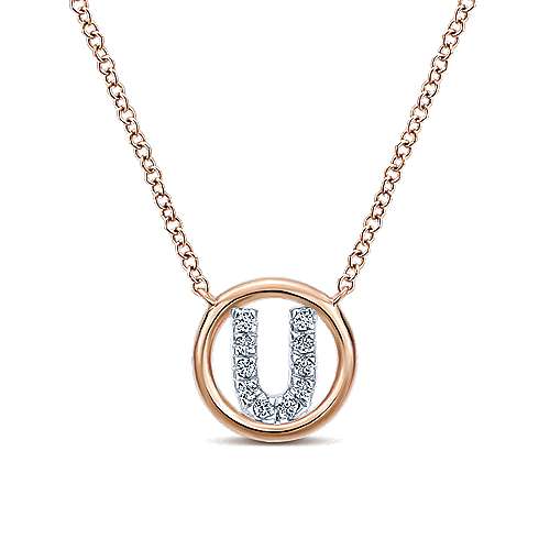 Gabriel 14k 0.07 Carat Diamond Initial Pendant, Available in White, Rose and Yellow Gold