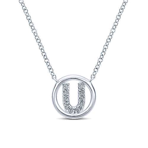 Gabriel 14k 0.07 Carat Diamond Initial Pendant, Available in White, Rose and Yellow Gold