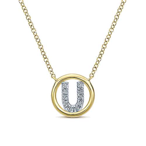 Gabriel 14k 0.07 Carat Diamond Initial Pendant, Available in White, Rose and Yellow Gold