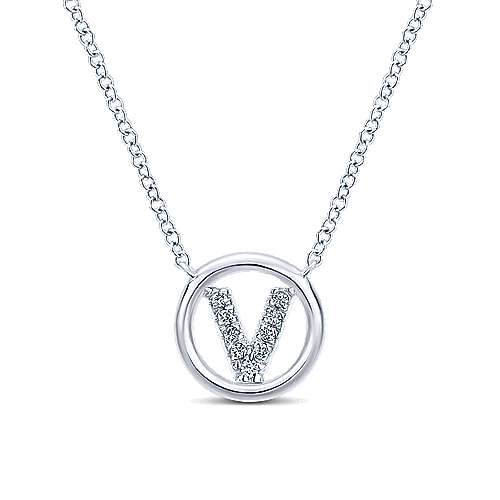 Gabriel 14k 0.07 Carat Diamond Initial Pendant, Available in White, Rose and Yellow Gold