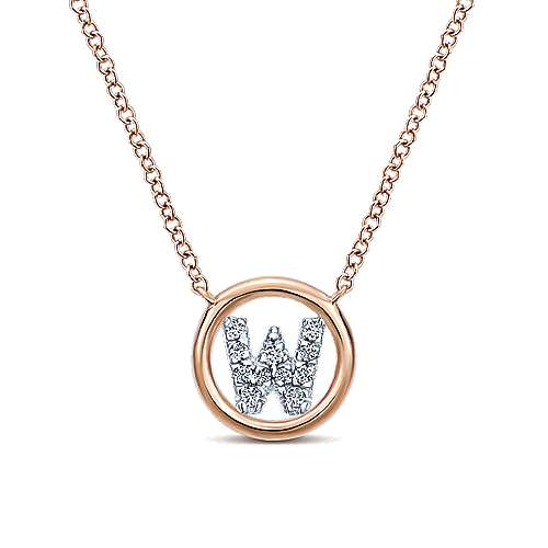 Gabriel 14k 0.07 Carat Diamond Initial Pendant, Available in White, Rose and Yellow Gold