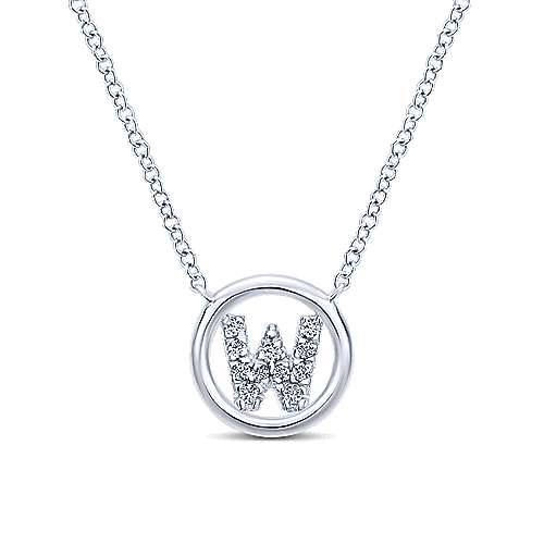 Gabriel 14k 0.07 Carat Diamond Initial Pendant, Available in White, Rose and Yellow Gold
