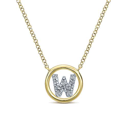 Gabriel 14k 0.07 Carat Diamond Initial Pendant, Available in White, Rose and Yellow Gold
