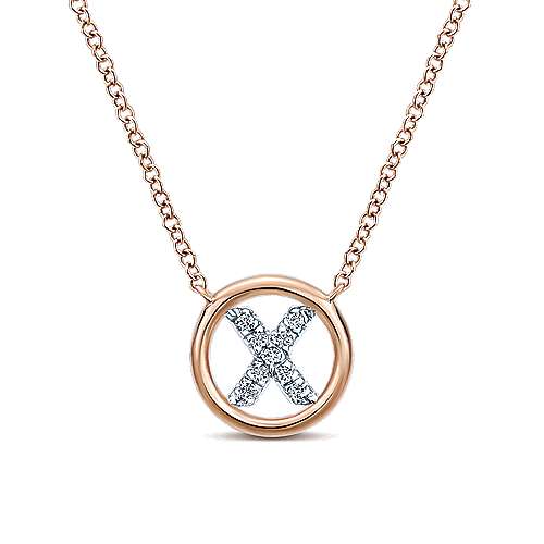 Gabriel 14k 0.07 Carat Diamond Initial Pendant, Available in White, Rose and Yellow Gold