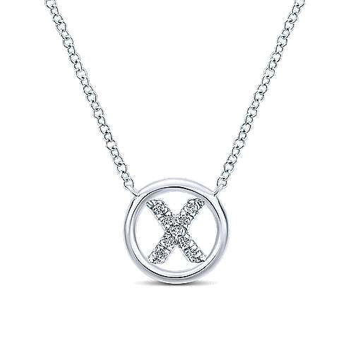 Gabriel 14k 0.07 Carat Diamond Initial Pendant, Available in White, Rose and Yellow Gold